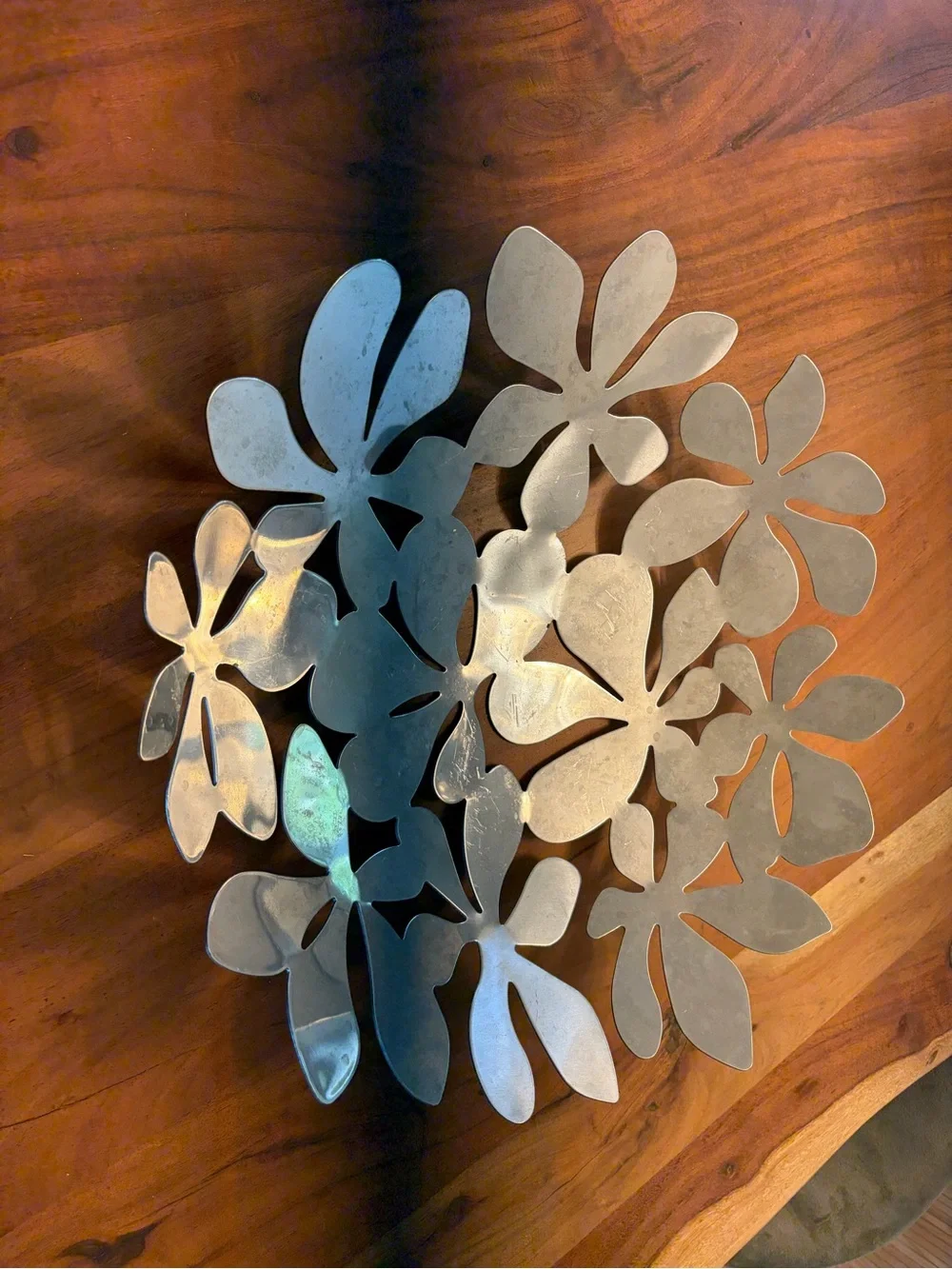 Vintage IKEA Stockholm fruit bowl by Monika Mulder 1999 stainless steel floral